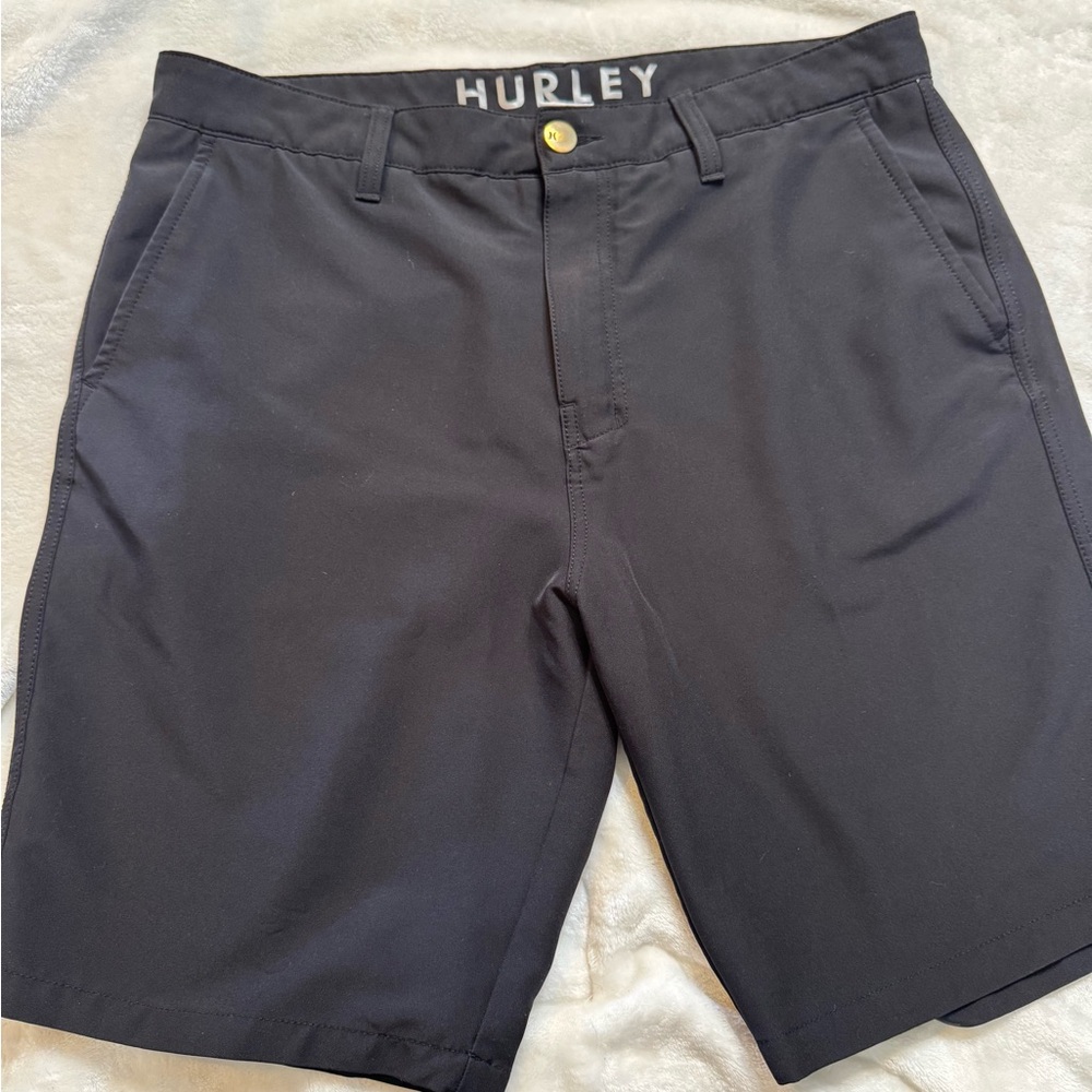Hurley Men's Black Flat Front Shorts
